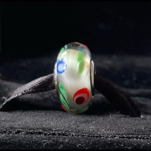 Authentic Pandora Folklore Murano Glass Charm Peacock 791614 Retired